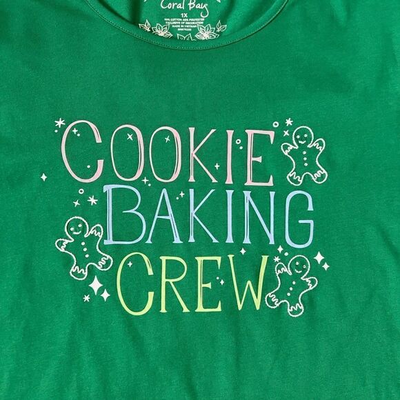 Coral Bay Cookie Baking Crew Top-Size 1X - Picture 2 of 8